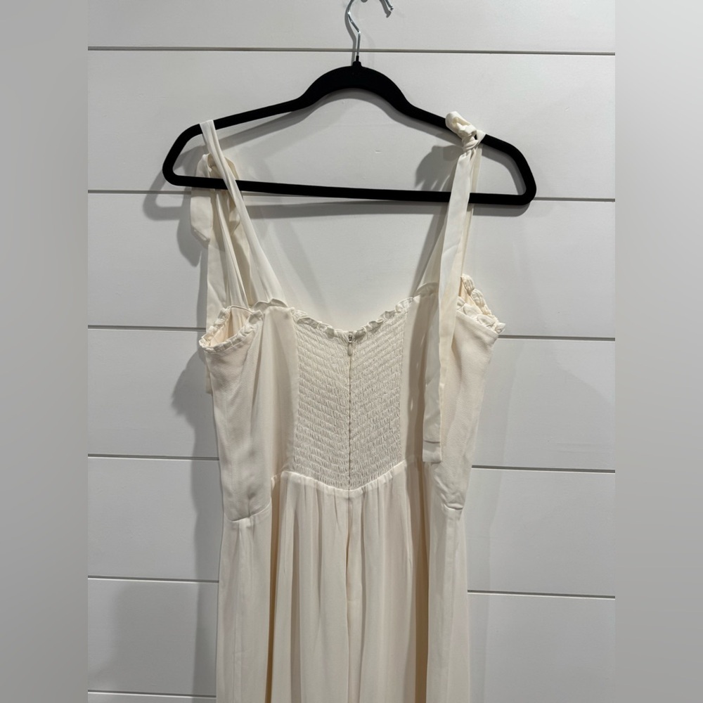 Reformation Ivory Wide-Leg Jumpsuit 🤍 | Sweetheart Neckline – Size 12 - Picture 7 of 16